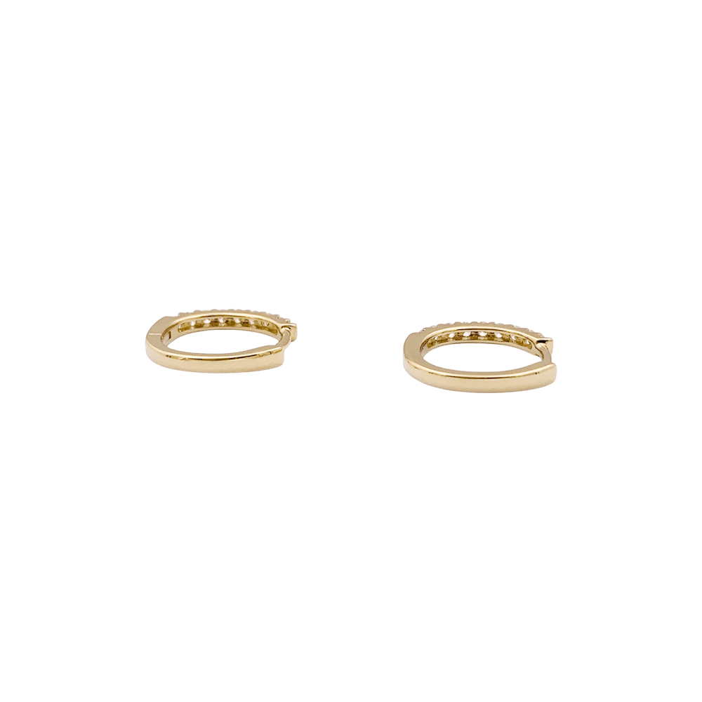 Boucles d'oreilles créoles, or jaune, diamants. 4