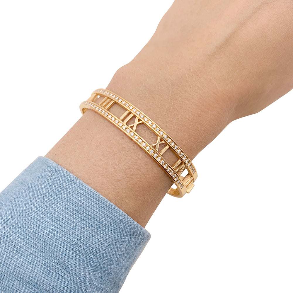 Bracelet Tiffany & Co. "Atlas" or rose, diamants. 6