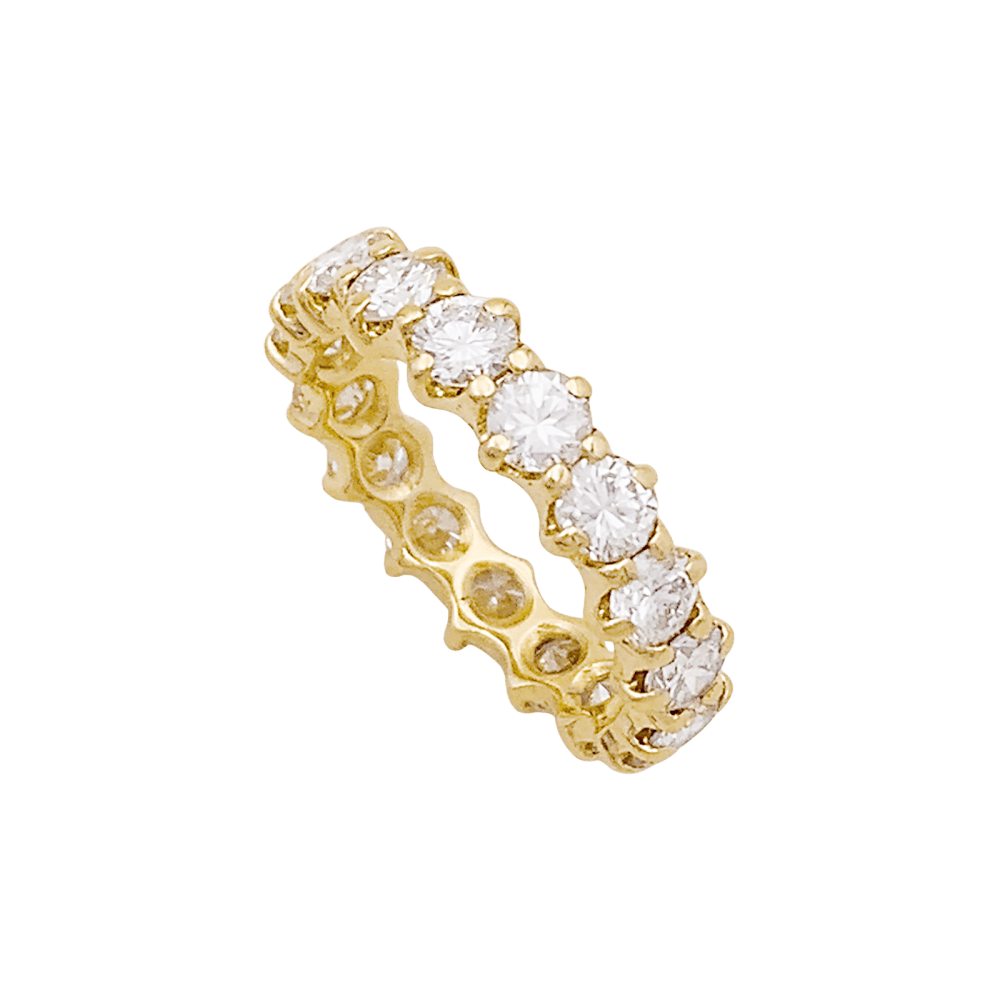 Bague alliance américaine or jaune et diamants. 2