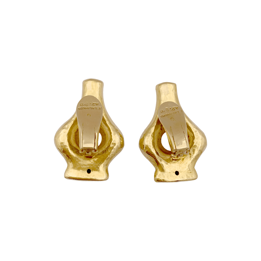 Boucles d'oreilles Lalaounis « Mesopotamia », or jaune martelé. 3