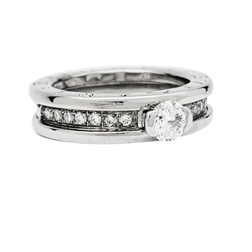 Bague Bulgari, "B.Zero1", or blanc et diamant central 6