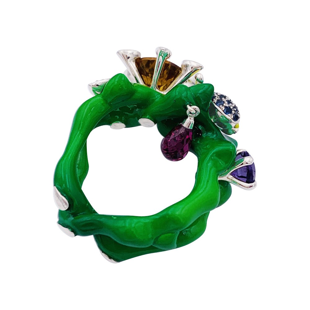 Bague Dior, "Milly Carnivora", laque, diamants, pierres de couleur. 2