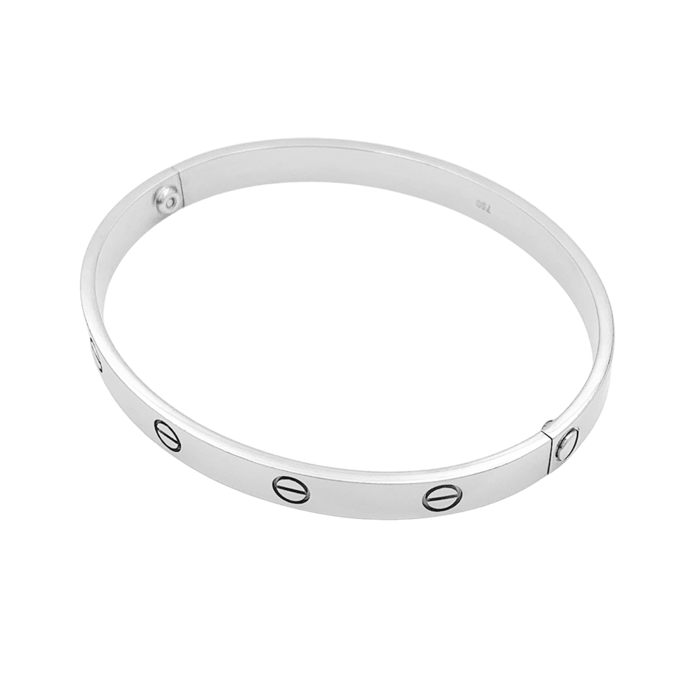 Bracelet Cartier, "Love", or blanc. 2