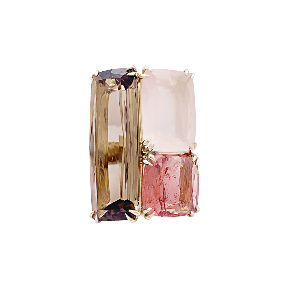 Bague H.Stern, collection "Cobblestones", or noble, pierres de couleur.  1