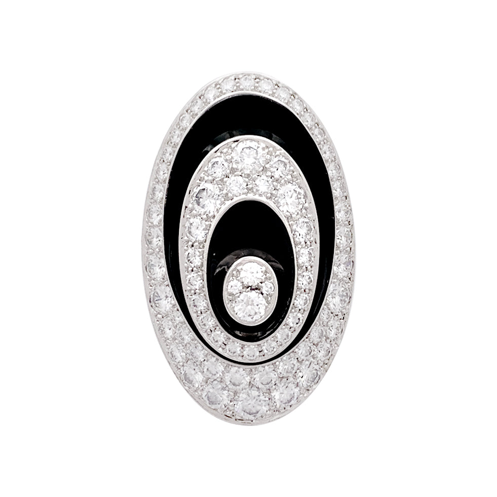 Bague Cartier, "Hypnose", or blanc, diamants, céramique noire. 3