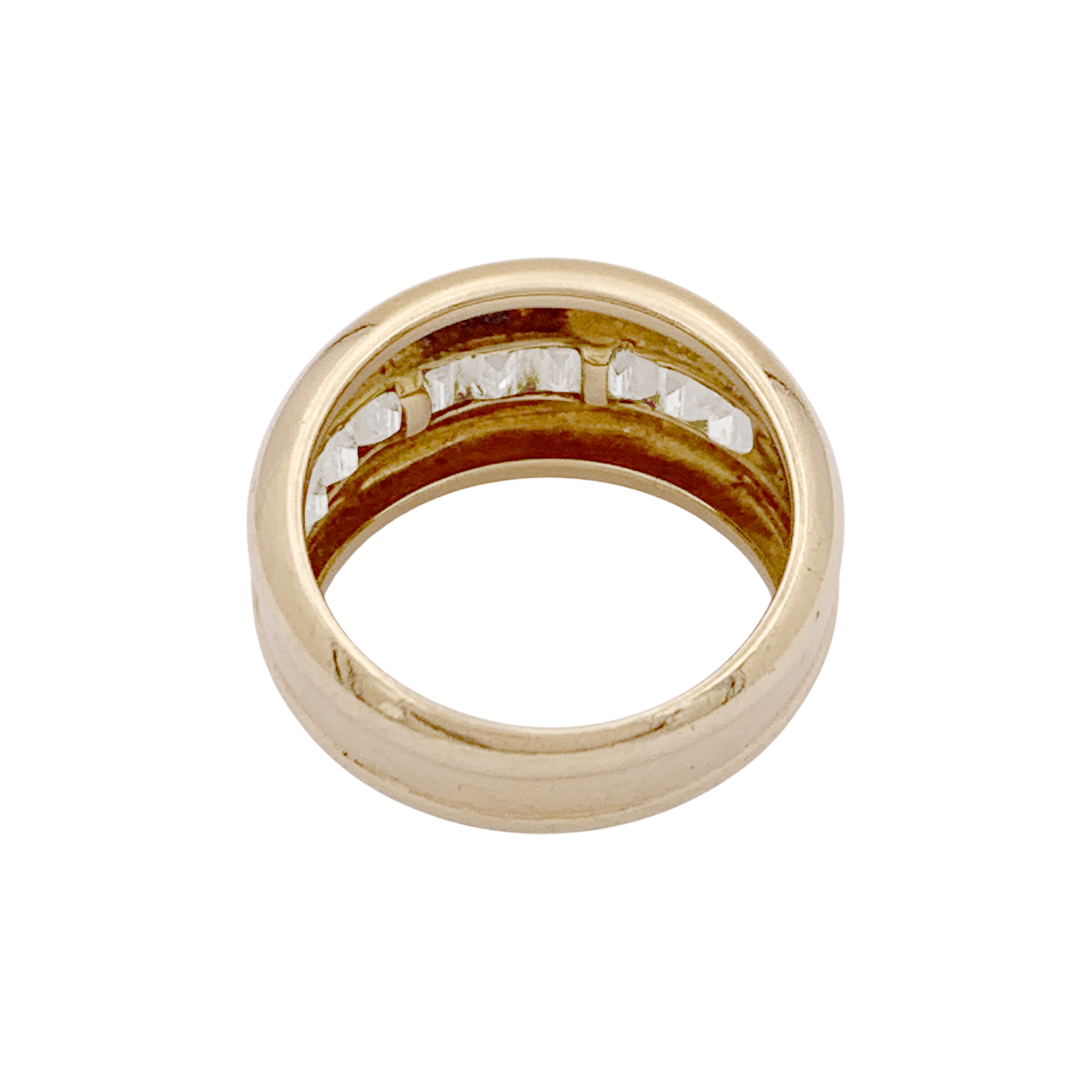 Bague Cartier, "Odin", or jaune, diamants taille émeraudes. 2