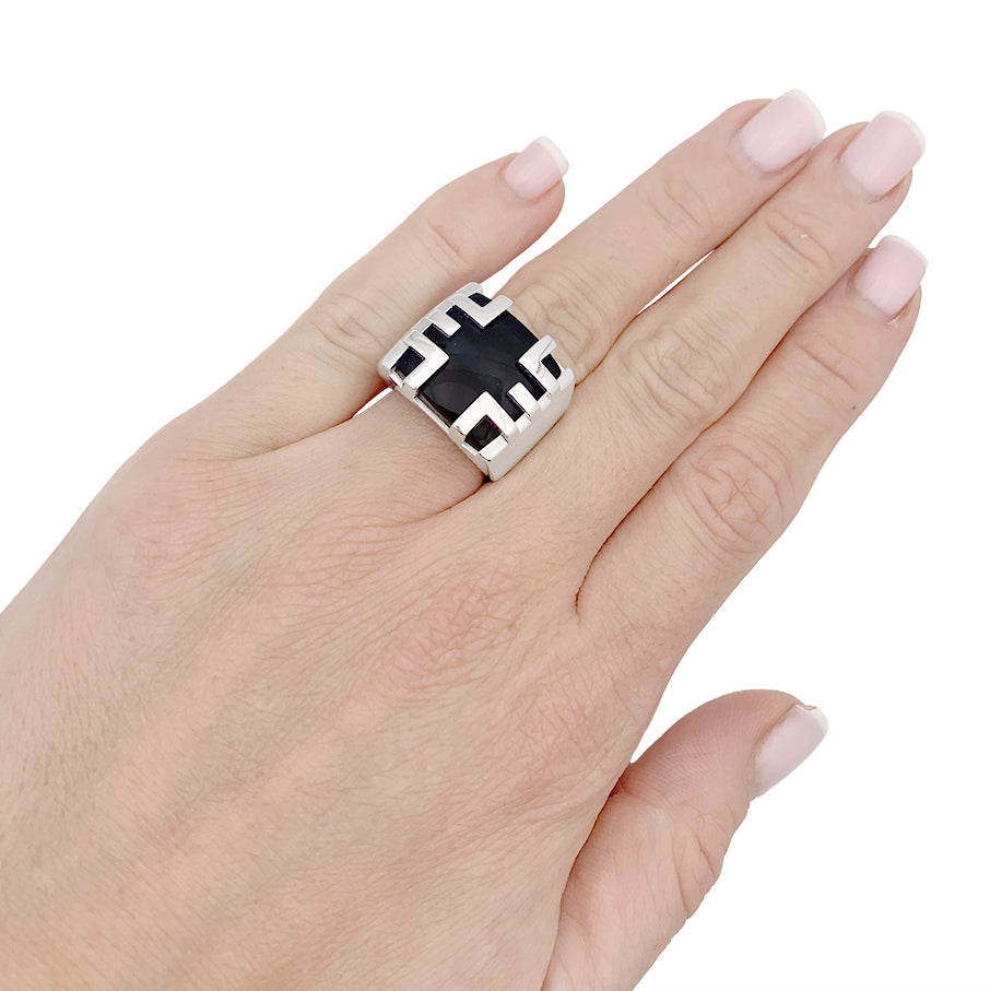 Bague Cartier, "Yijing", or blanc, oeil de faucon. 4