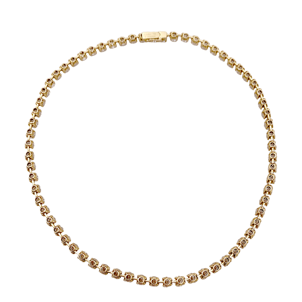 Collier rivière Cartier, or jaune et diamants.  2