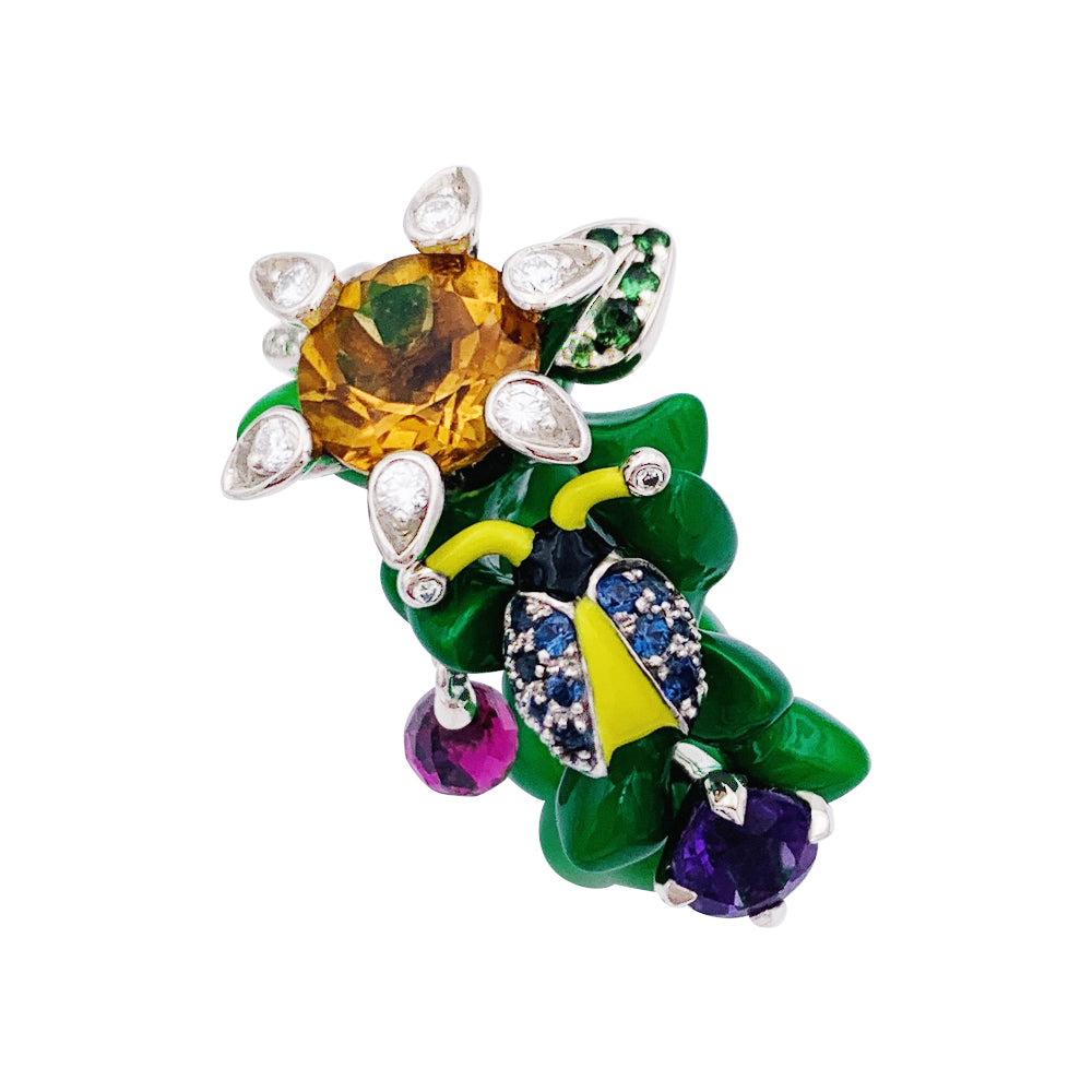 Bague Dior, "Milly Carnivora", laque, diamants, pierres de couleur. 7