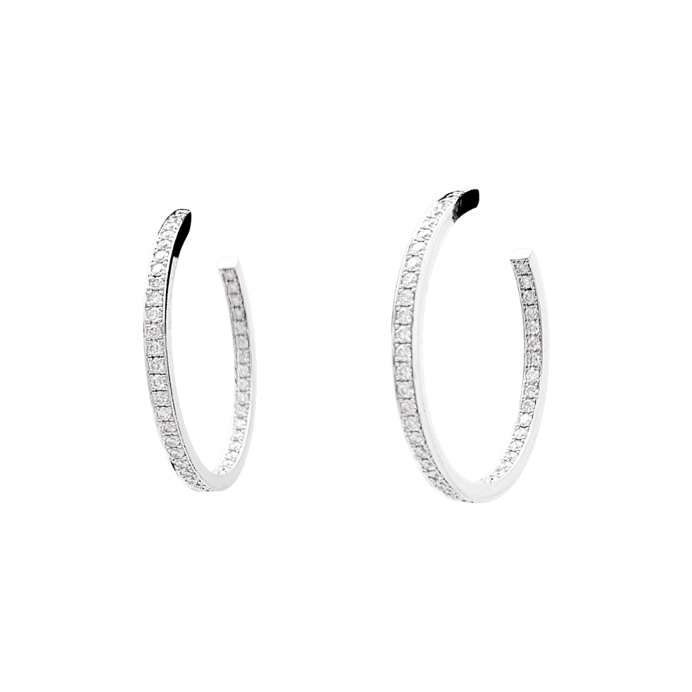 Boucles d'oreilles Cartier, or blanc et diamants. 2