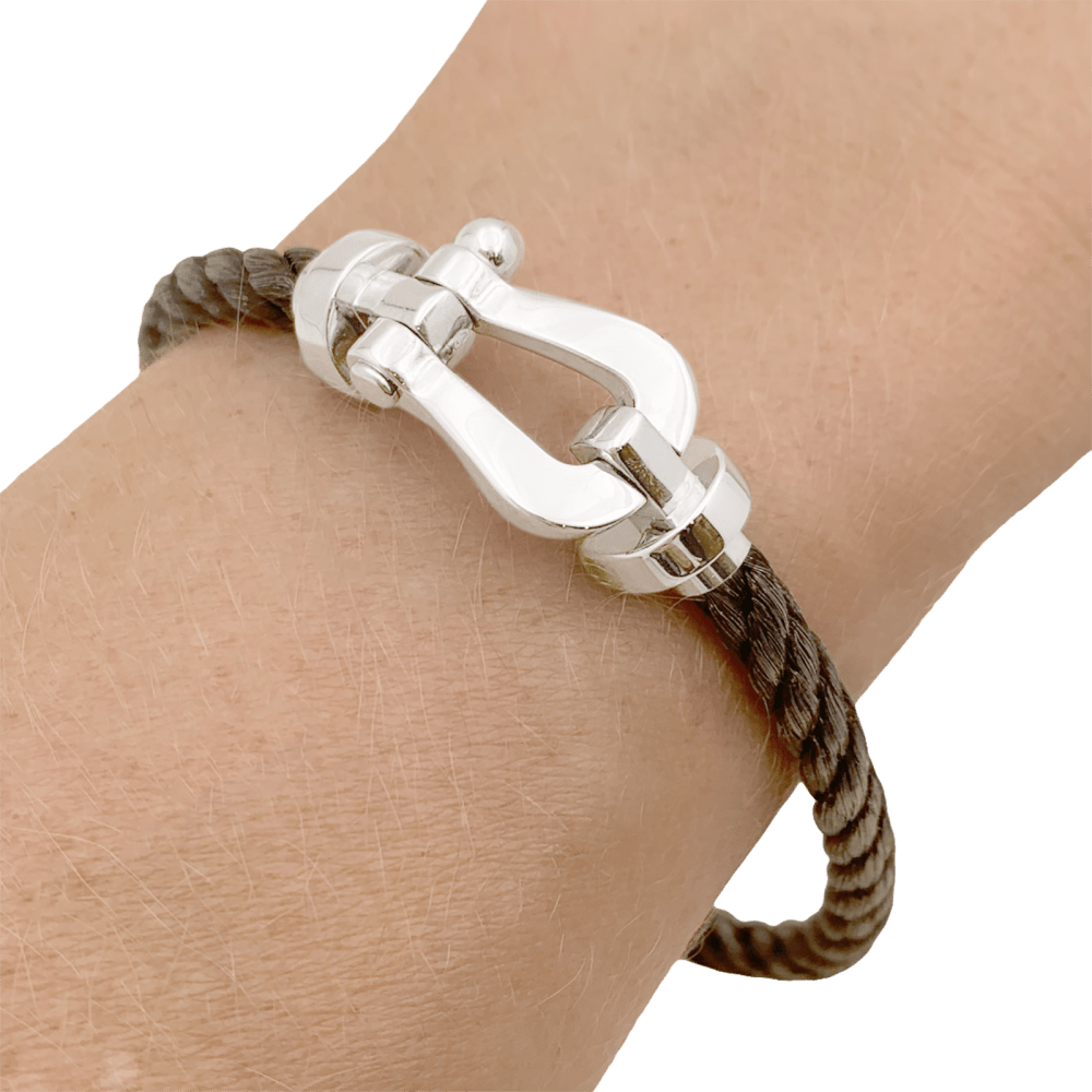 Bracelet Fred, "Force 10", or blanc, corderie. 6