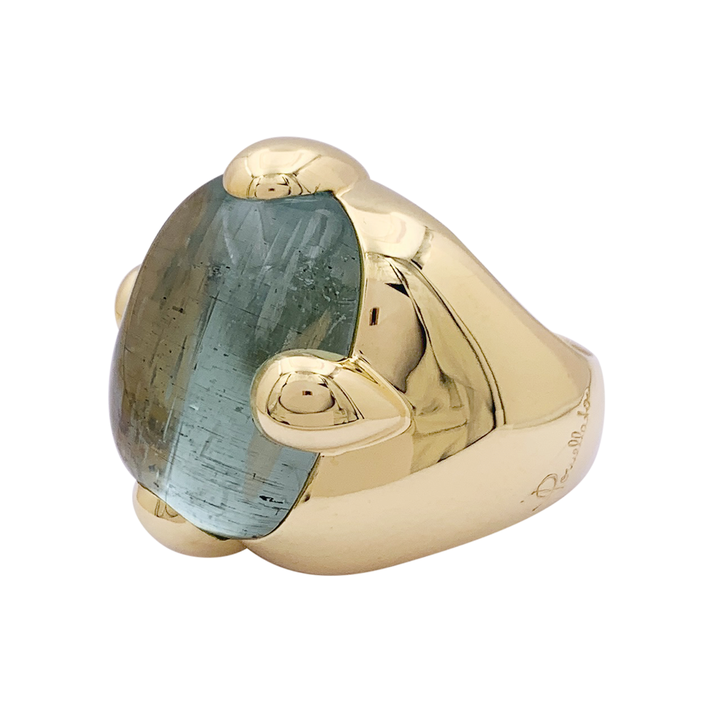 Bague Pomellato "Griffe" or jaune, aigue marine. 2