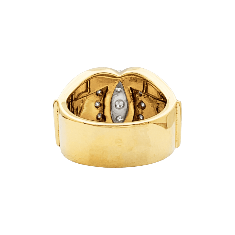 Bague vintage, deux tons d'or et diamants.  3
