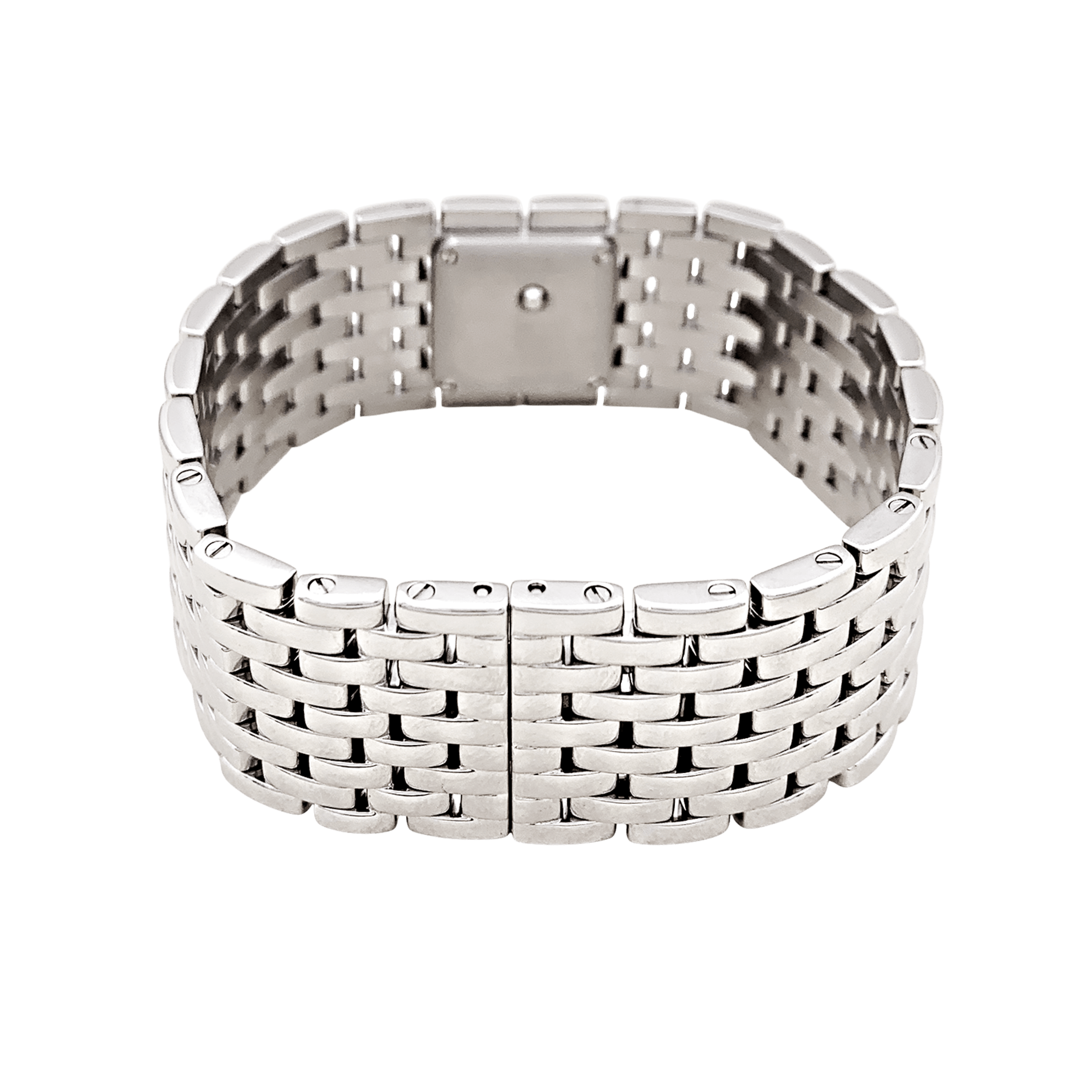 Montre Cartier "Panthère ruban" en acier et nacre.  3