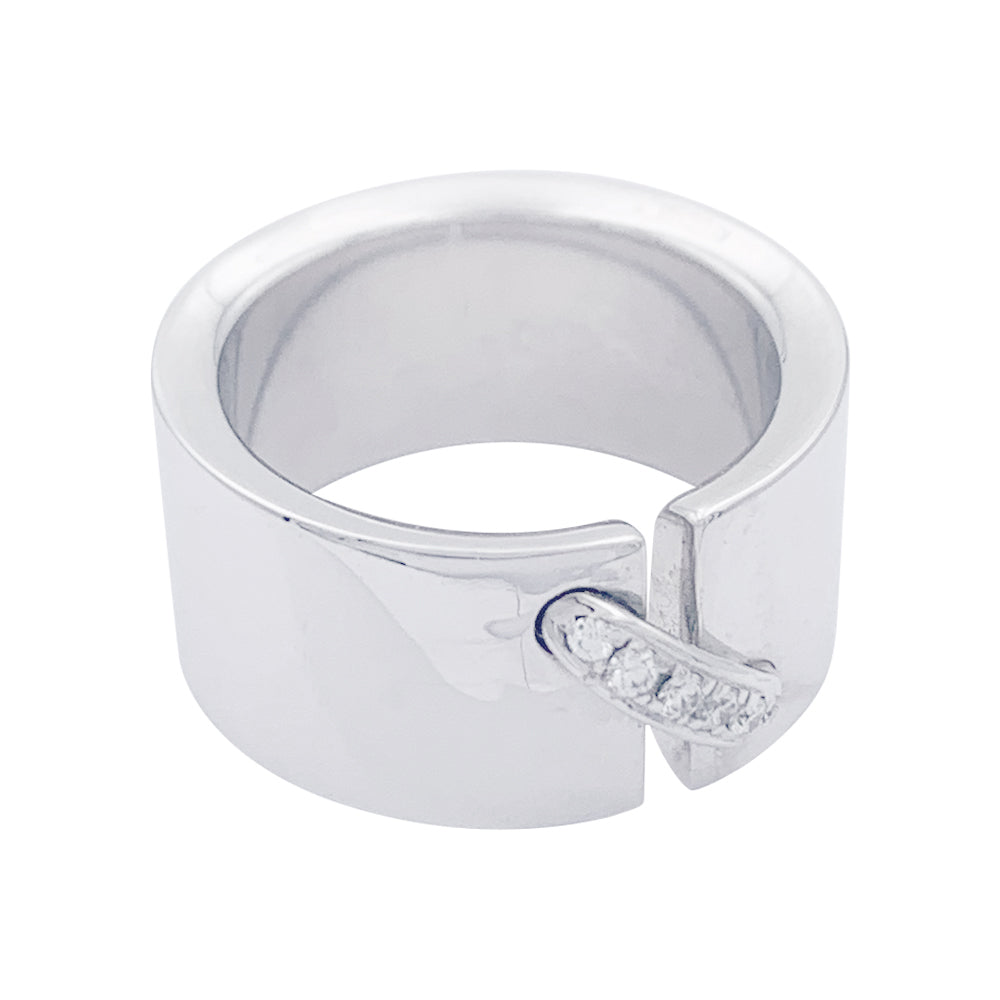 Bague Chaumet,"Liens", or blanc et diamants, lien unique. 4