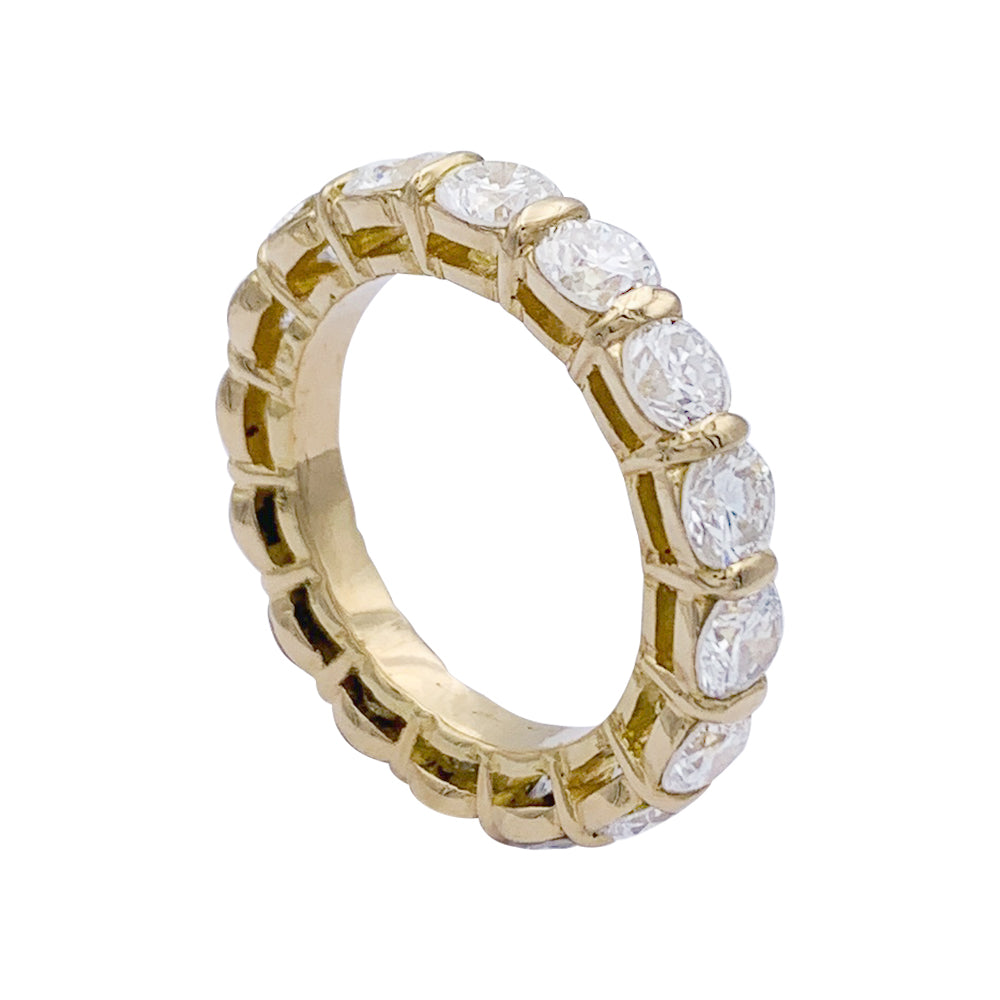 Alliance or jaune et diamants. 6