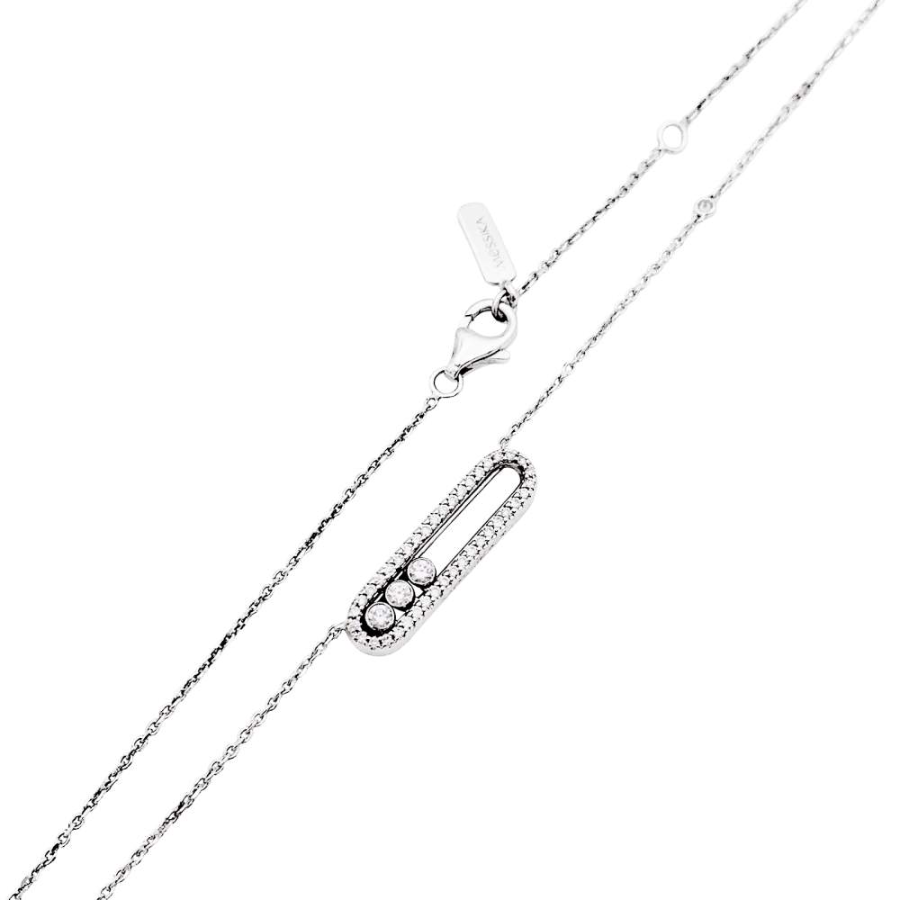 Collier Messika, "Baby Move Pavé", or blanc et diamants.  3