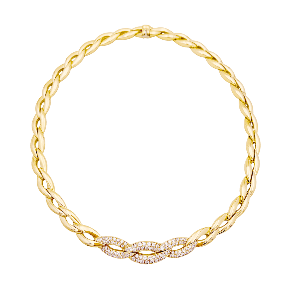 Collier Van Cleef & Arpels, or jaune, diamants. 1