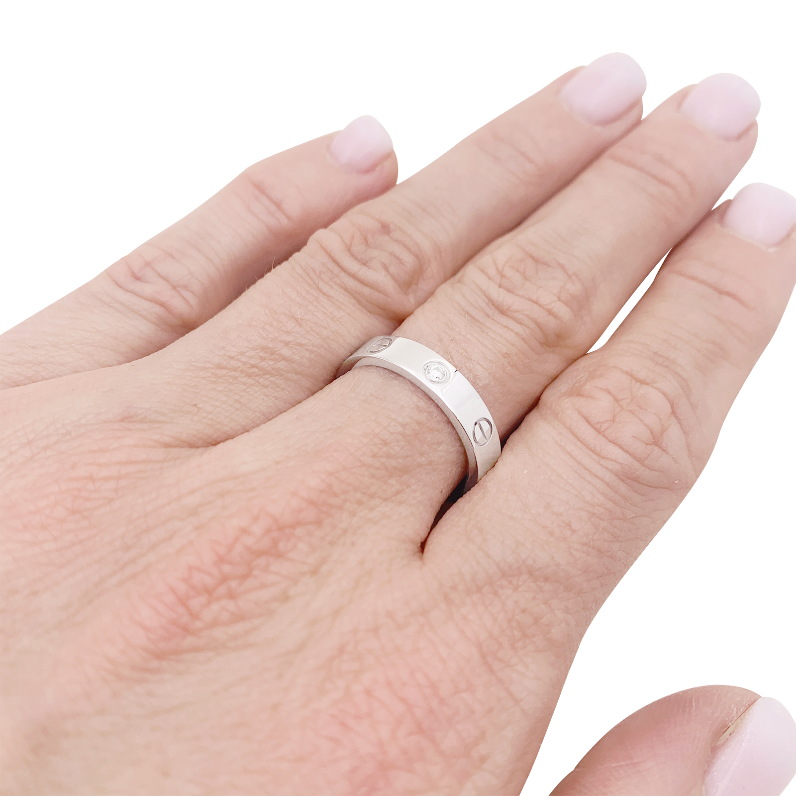 Bague Cartier "Love" or blanc, diamant. 1