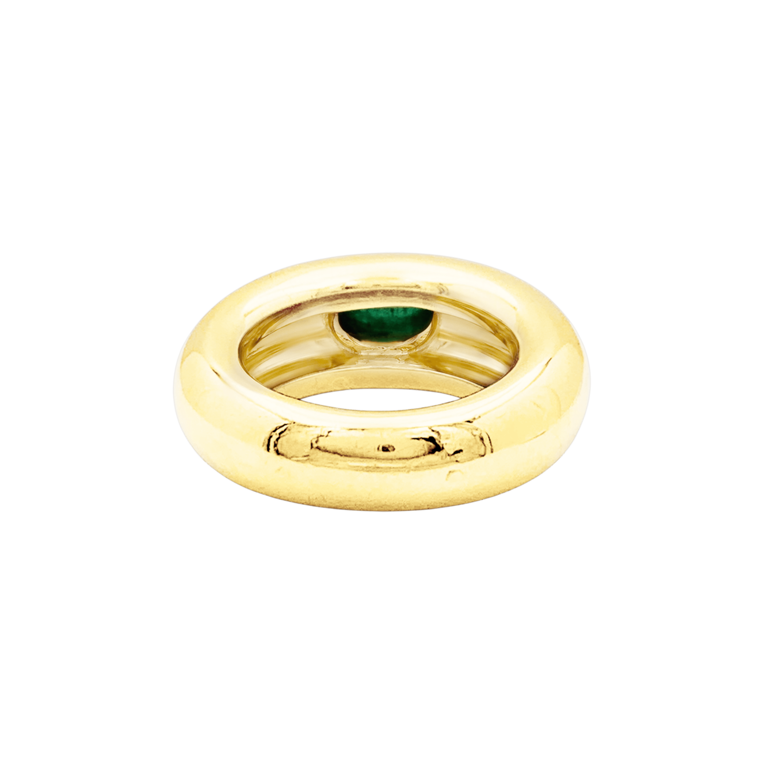 Bague Chaumet, "Anneau" or jaune et émeraude.  4