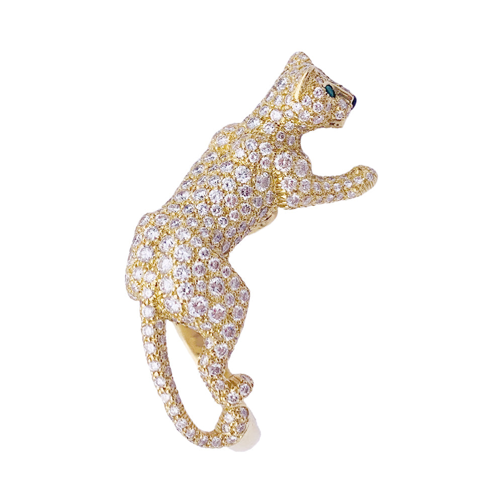 Bague Haute Joaillerie Cartier, "Panthère de Cartier", or jaune, diamants. 10