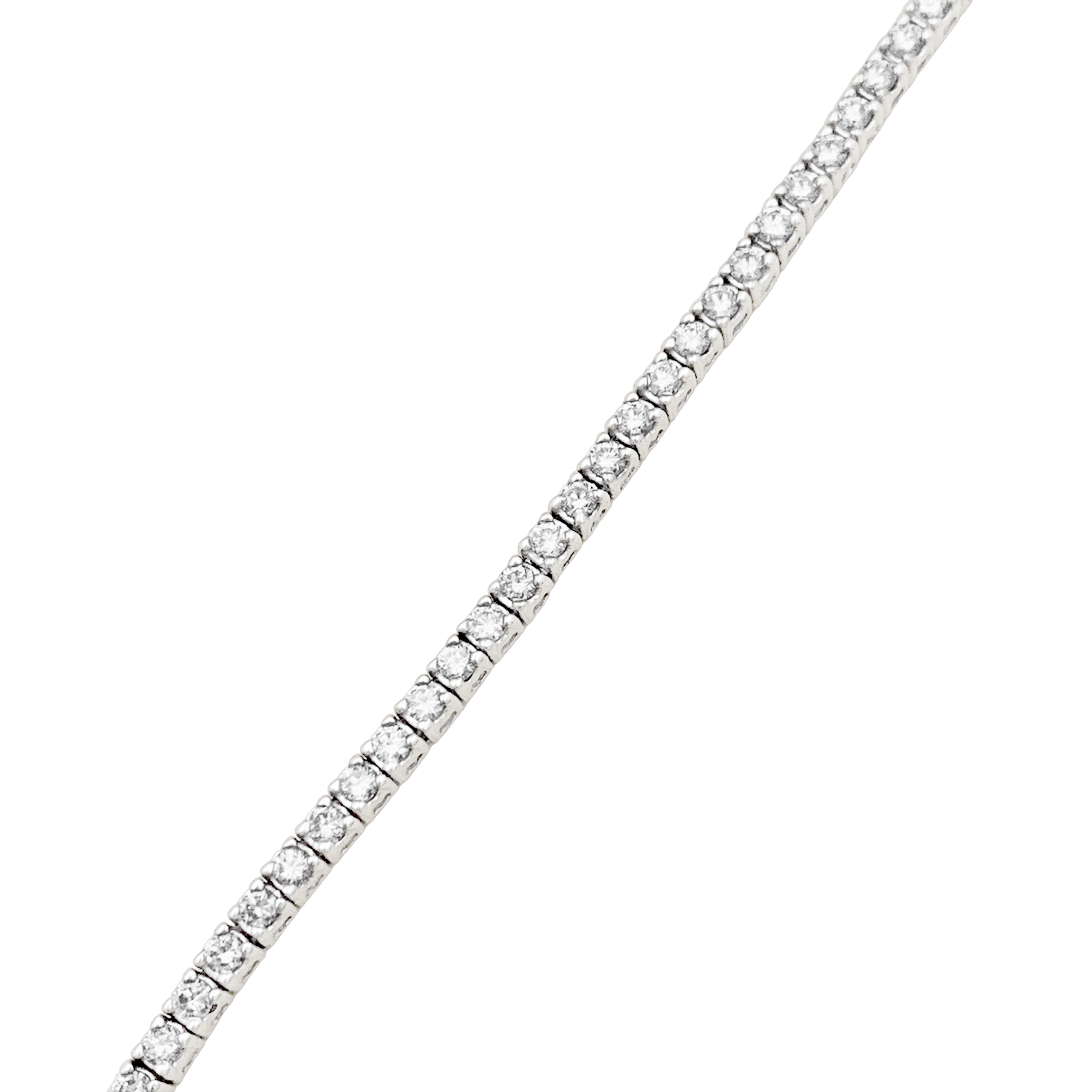 Bracelet ligne or blanc, diamants, 4,56 carats.  4