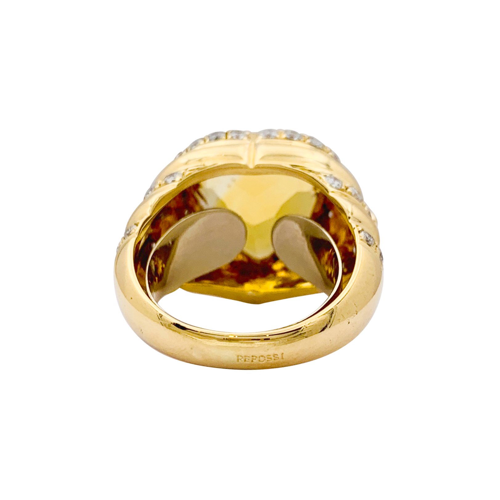 Bague Repossi "Coeur" or jaune, diamants, citrine. 7