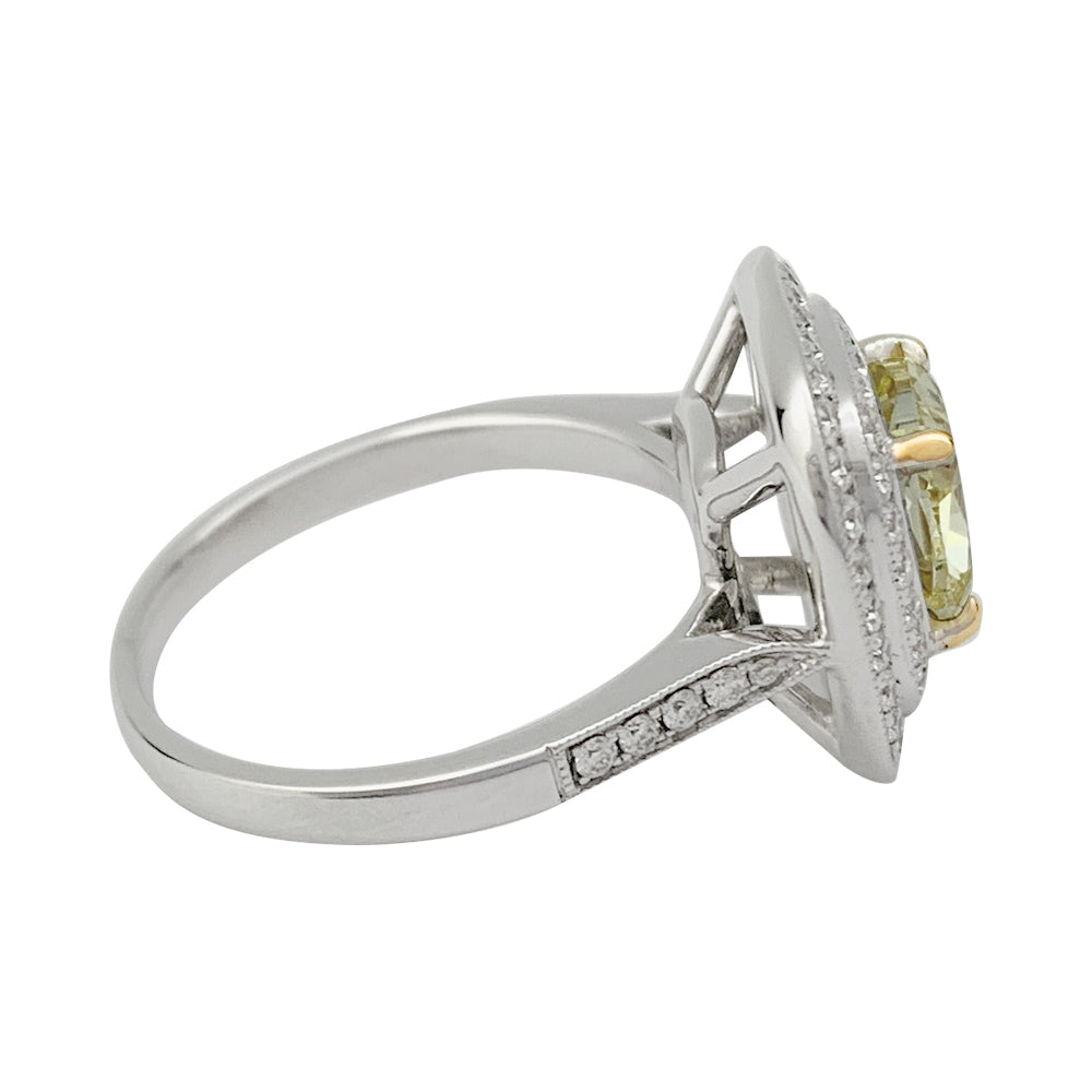 Bague or blanc, diamants et d'un diamant jaune de 2 carats 7