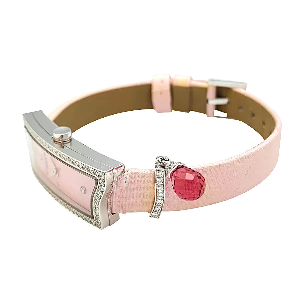 Montre Chaumet Frisson en or blanc, diamants et nacre rose 7