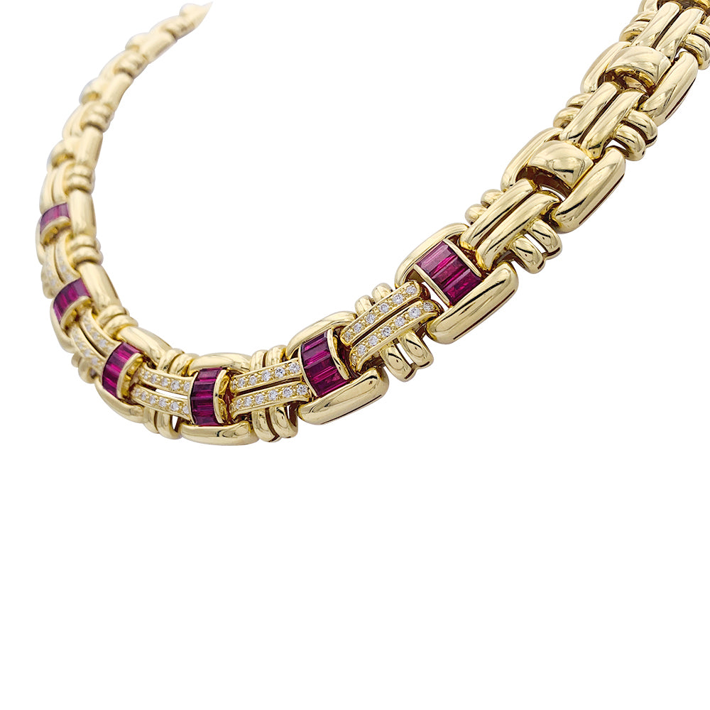 Collier Wempé en or jaune serti de rubis et de diamants. 5