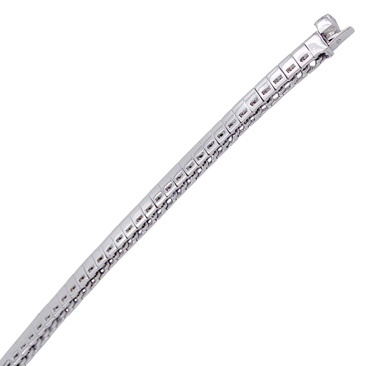 Bracelet ligne or blanc et diamants taille princesse. 6