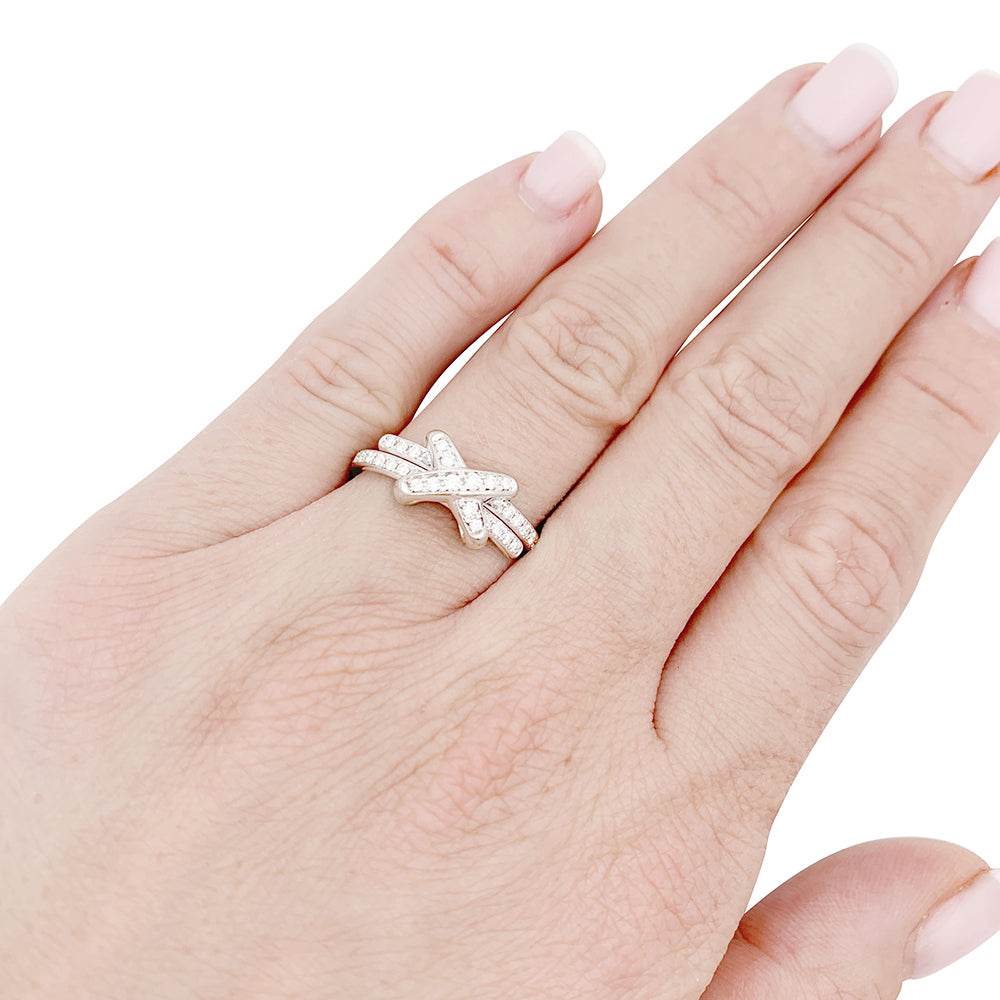 Bague Chaumet "Jeux de Liens" or blanc, diamants. 5