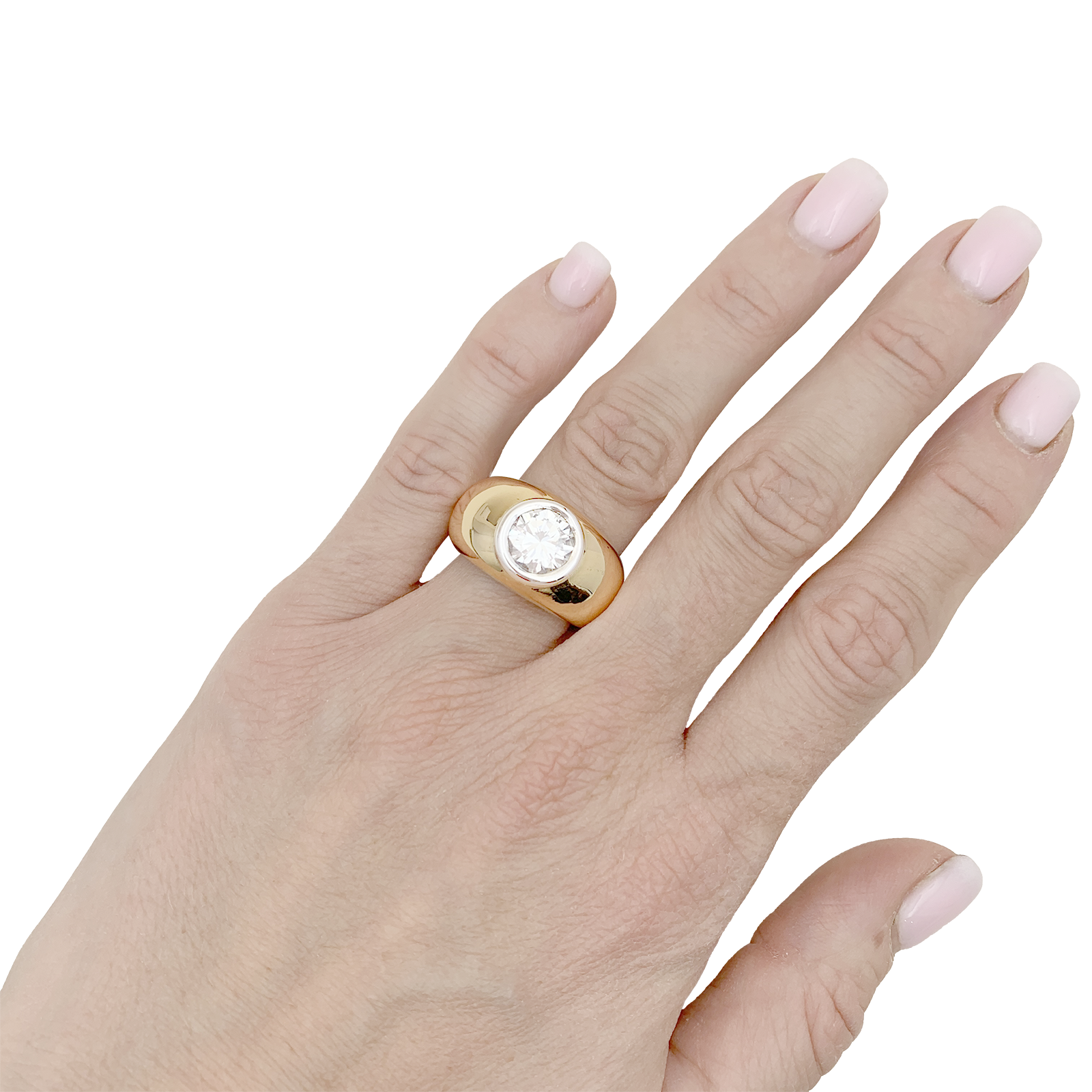 Bague deux ors, diamant 2,02 carats. 6
