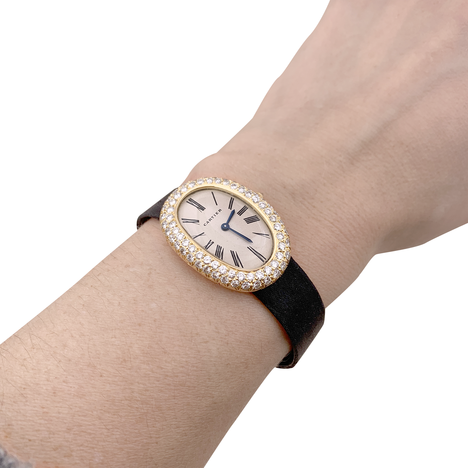 Montre Cartier, "Baignoire", or jaune, diamants. 6