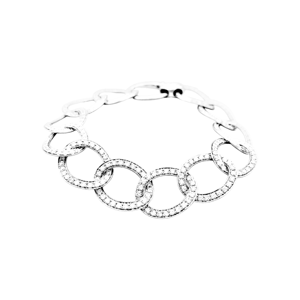 Bracelet Pomellato, "Brera", or blanc et diamants.  2