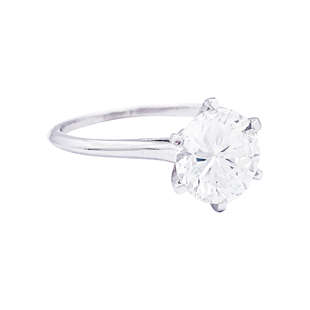 Solitaire or blanc et platine, 2,17 cts. 2