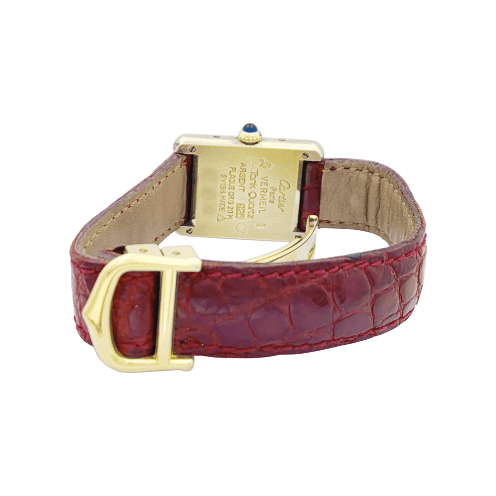Montre Cartier,"Must de Cartier", vermeil, cuir.  5