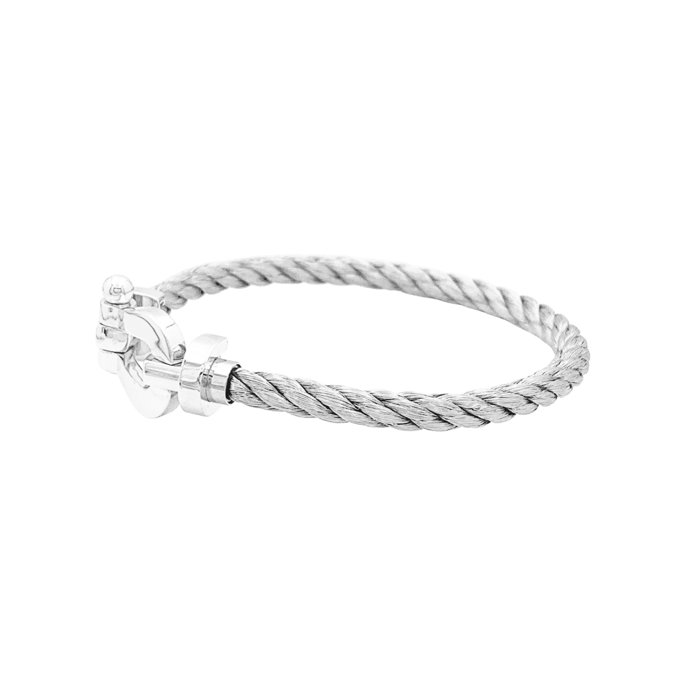 Bracelet Fred, "Force 10", or blanc, acier. 2