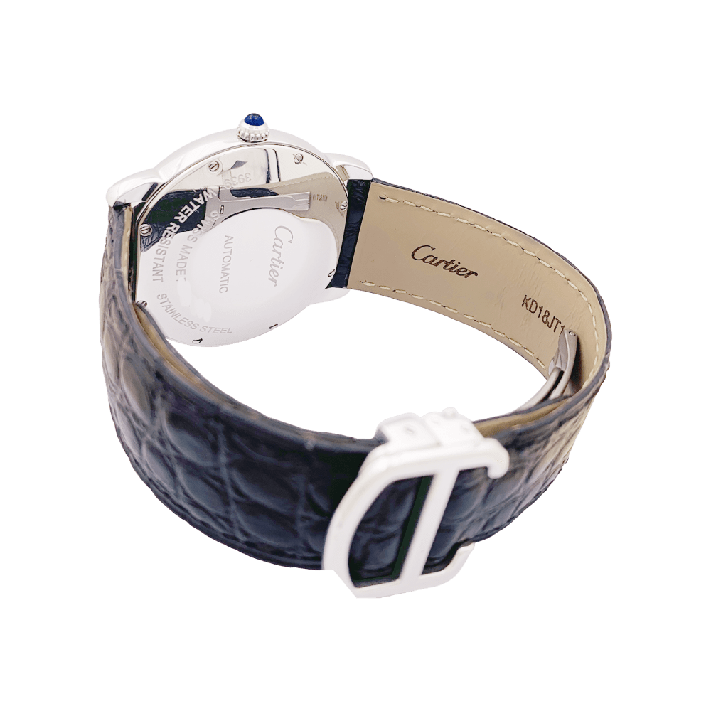 Montre Cartier, "Ronde Solo", acier, cuir.  3