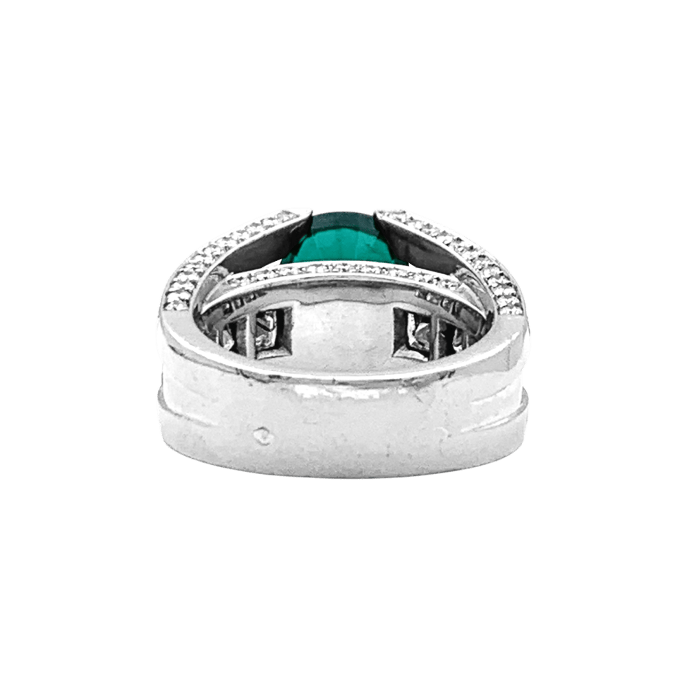 Bague or blanc, émeraude et diamants. 5