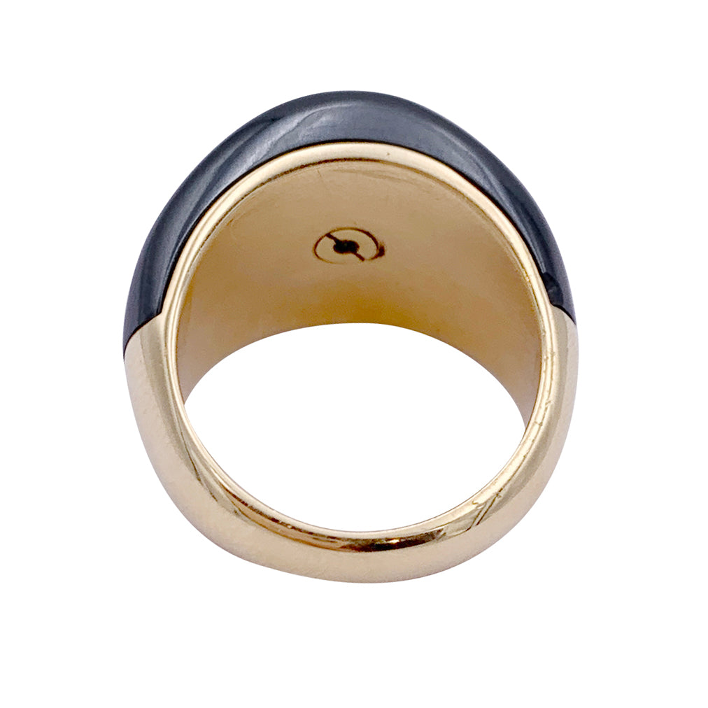 Bague Bulgari, or jaune, hématite, diamants. 3