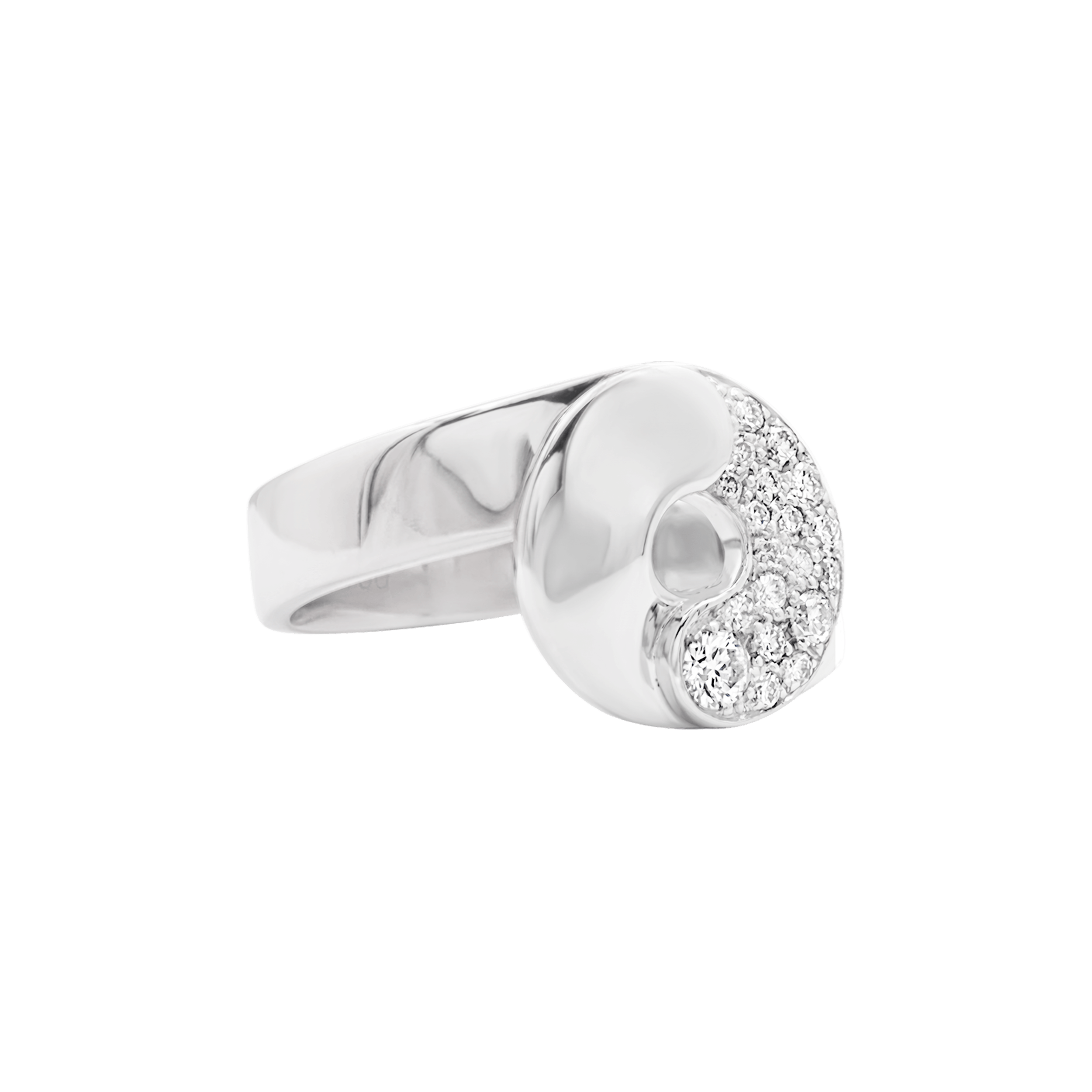 Bague Dinh Van, "Double Sens" en or blanc et diamants.  2