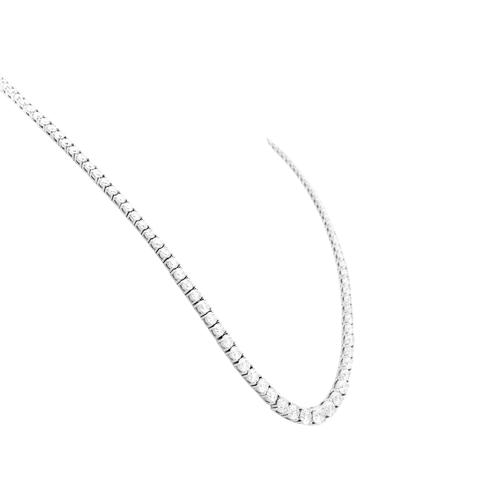 Collier rivière or blanc et diamants. 2