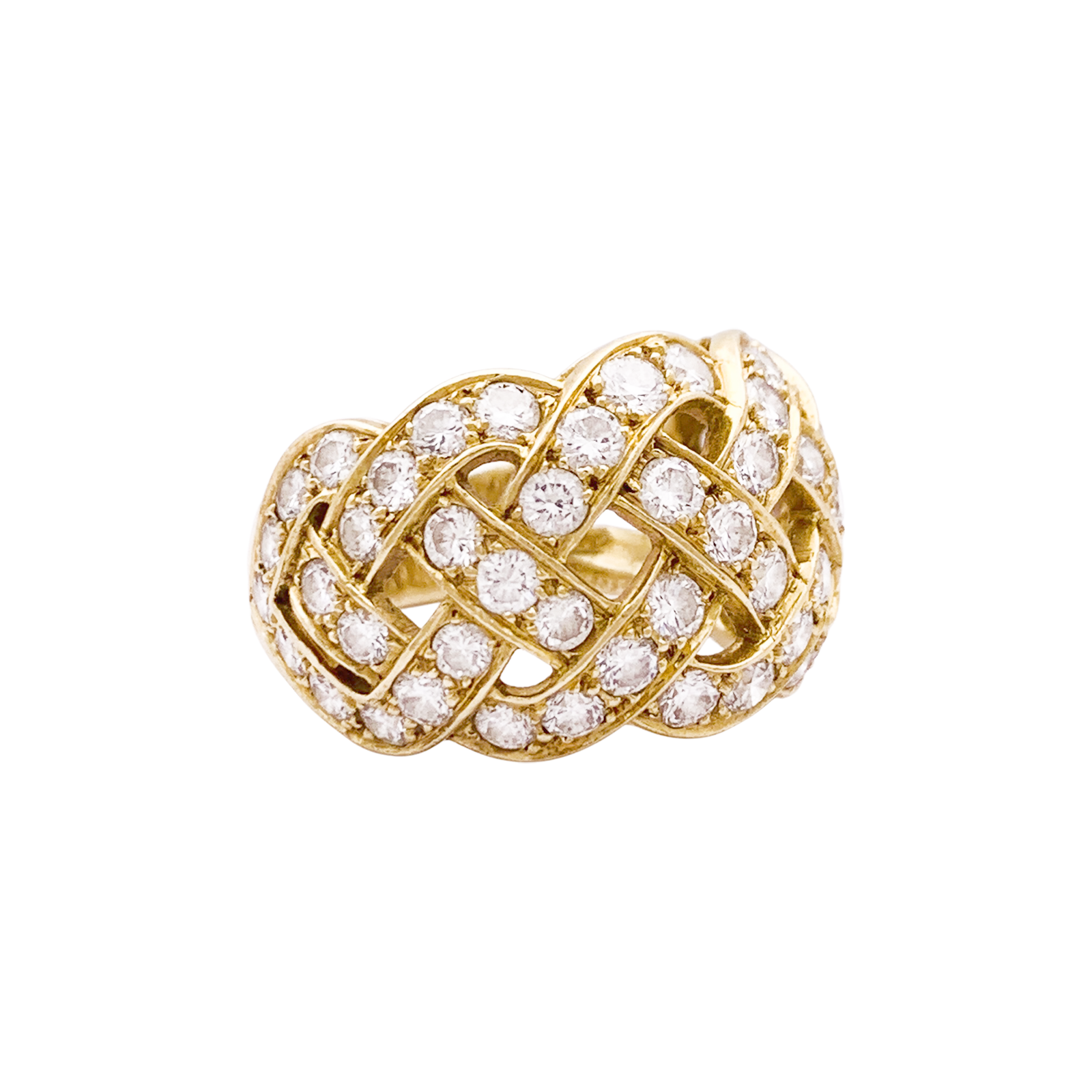Bague Van Cleef & Arpels, « Tresse », or jaune 750/000, diamants. 2