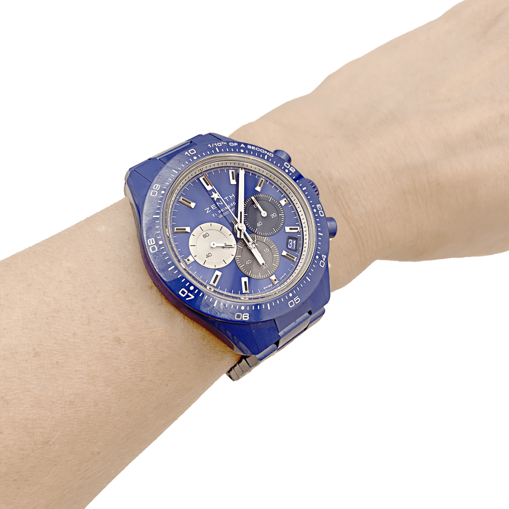 Montre Zenith, "Chronomaster Sport 160th Anniversary Edition", céramique bleue.  6