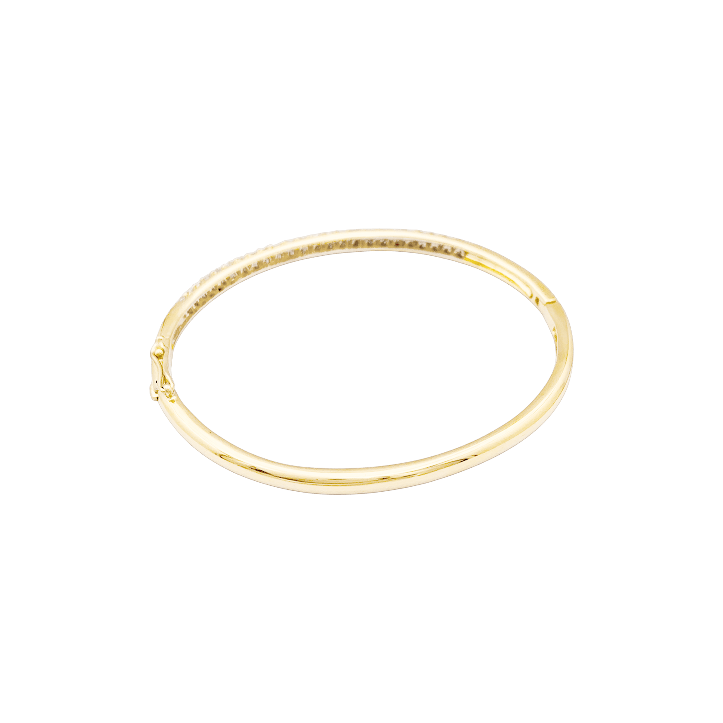 Bracelet jonc en or jaune et diamants.  4