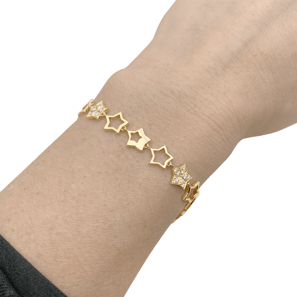 Bracelet Fred, "Star", or jaune et diamants.  6