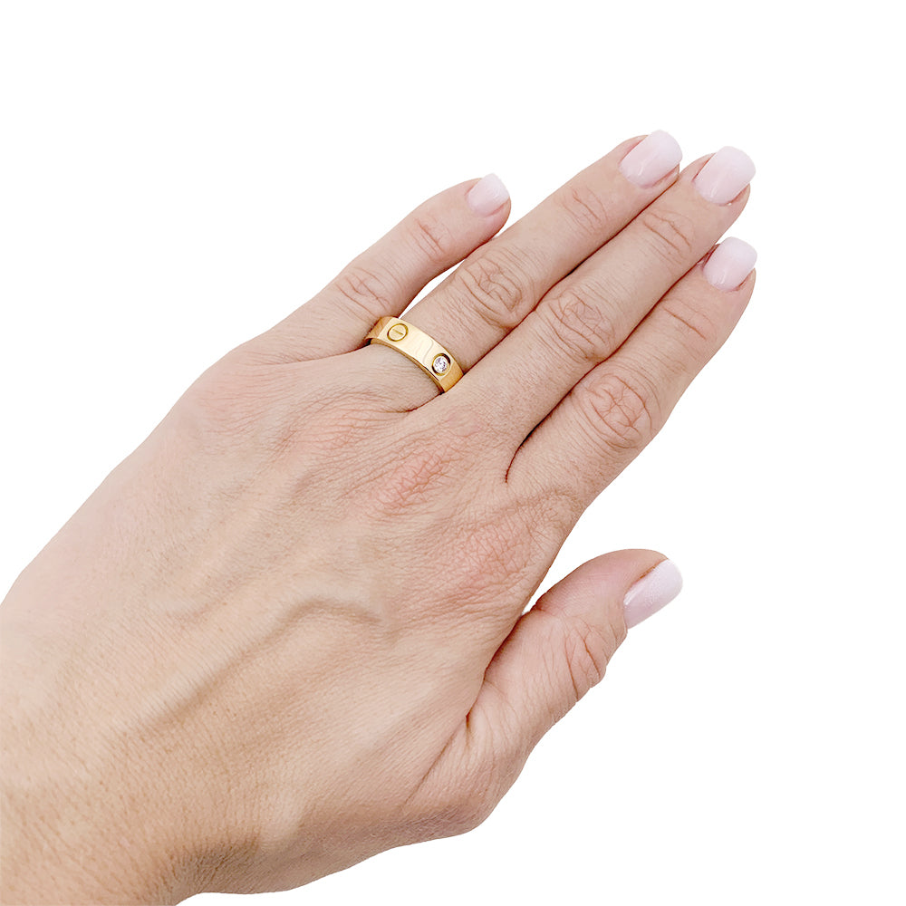 Bague Cartier, "Love 3 diamants", or jaune, diamants. 2
