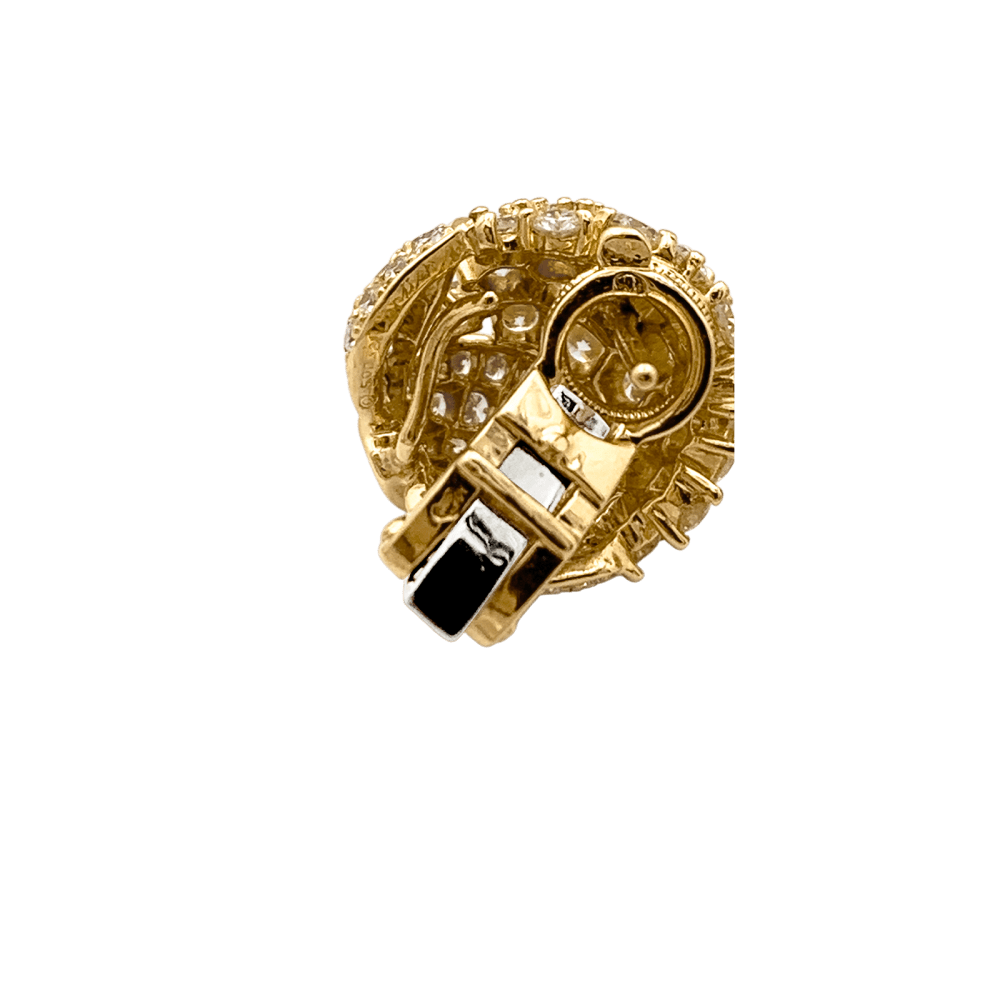Boucles d'oreilles Cartier, "Fleurs et feuillages", or jaune et diamants.  7
