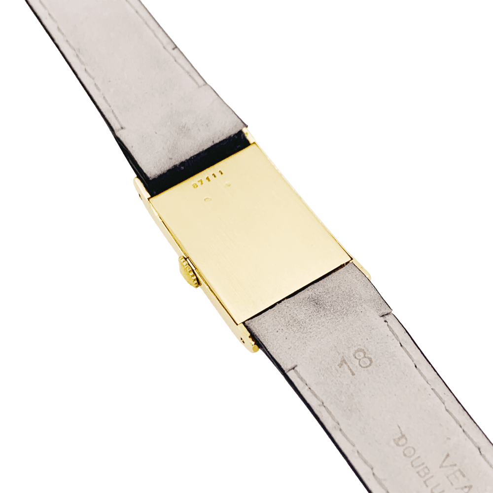 Montre Jaeger Lecoultre or jaune, cuir.  3